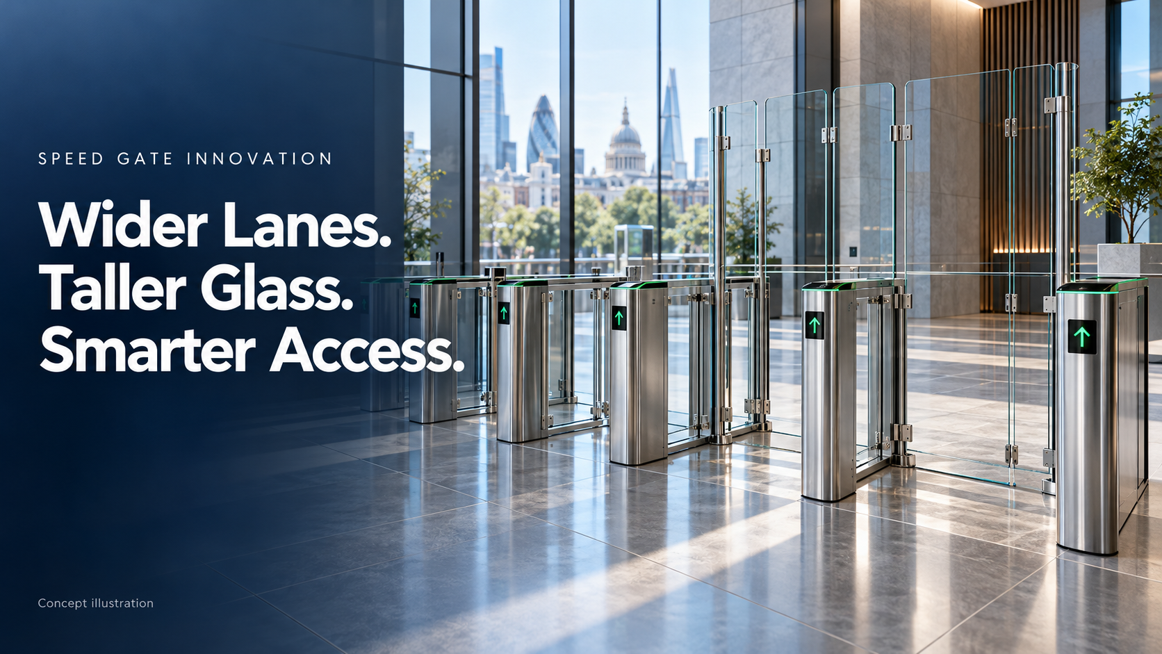 Últimos blogs da empresa sobre International Security Expo 2026 Highlights Three Speed Gate Trends: Wide Lanes, Tall Glass, Legacy Retrofit