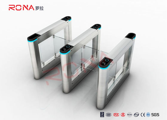 Caminhada anticolisão com o reconhecimento do QR Code da porta da barreira do balanço para a estação de metro
